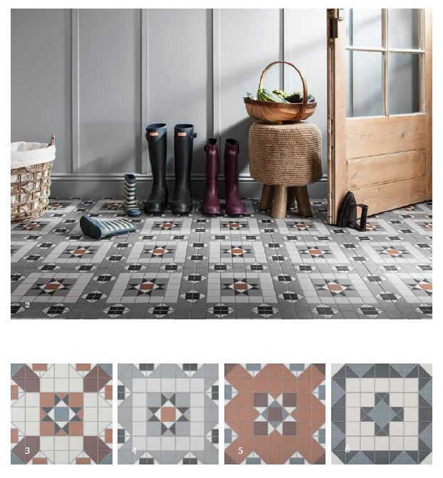 Victorian Heritage floor tiles on entrance - 4 tiles