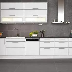 British Stone Antracite tile with matching mosaic and floor tile in a ultra modern kitchen