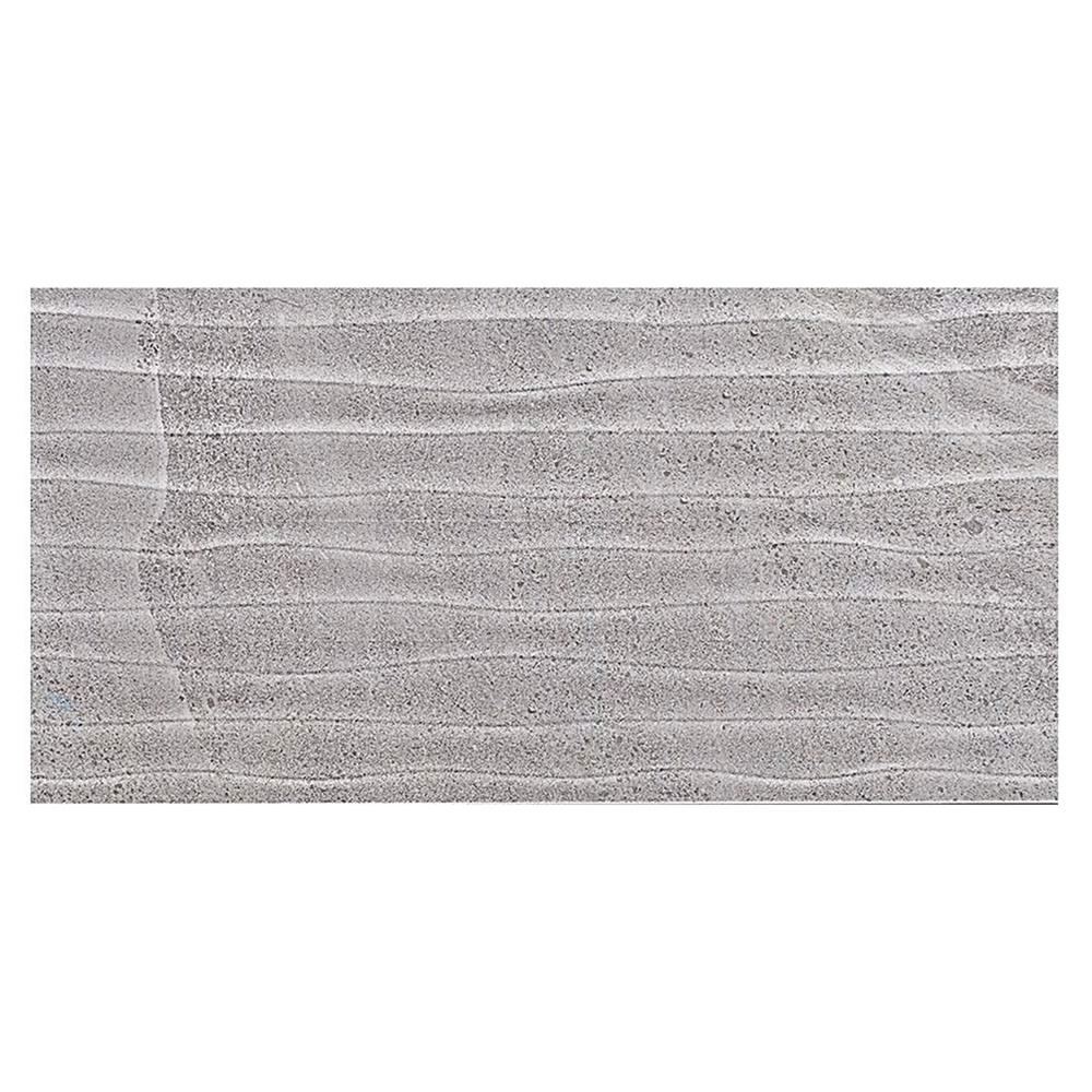 British Stone Grey Matt Wave Tile - 600x300mm