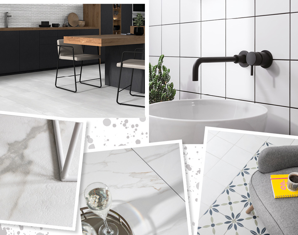 White Square Tile Ideas - Small Or Large Format Industrial
