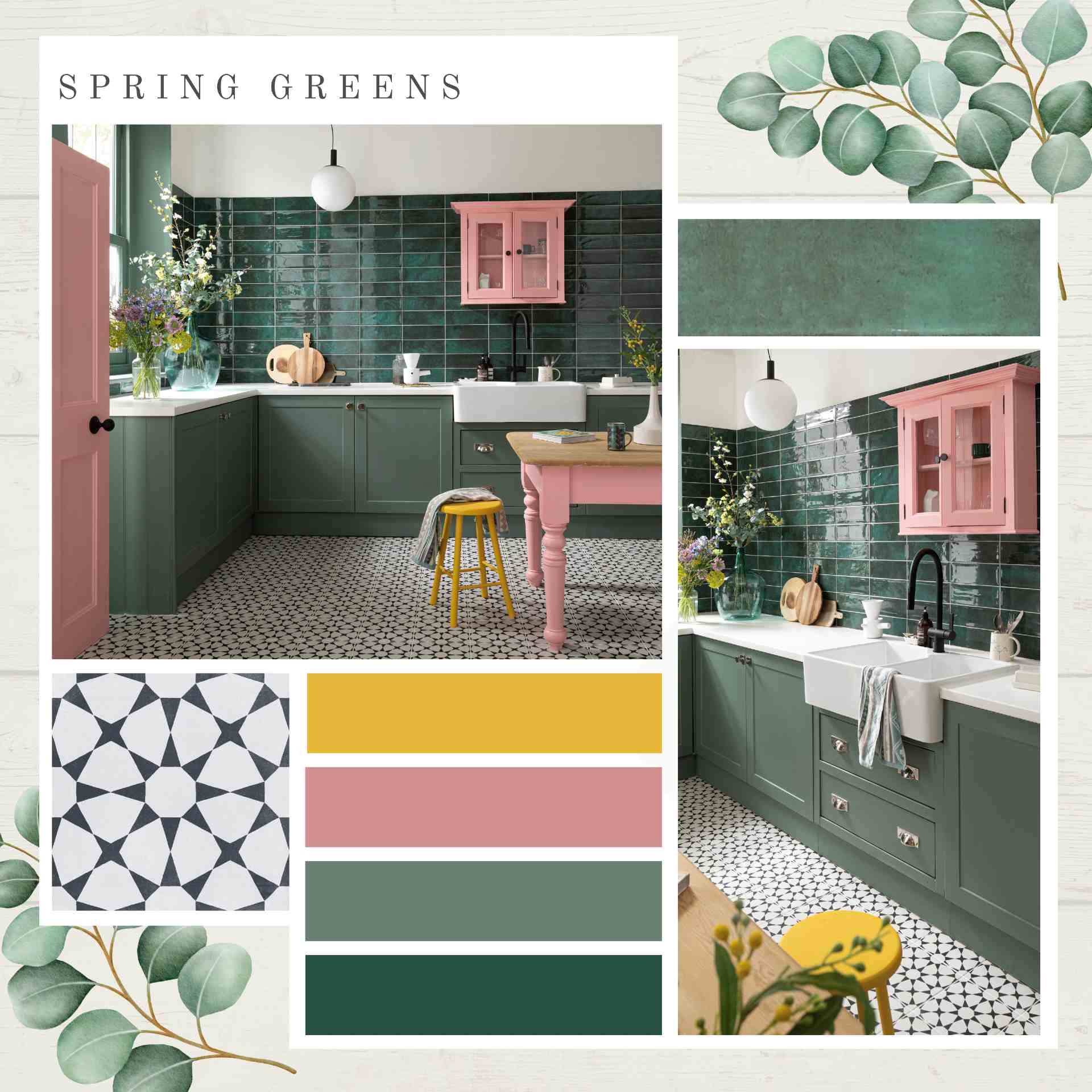 Spring greens moodboard