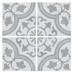 Cuban Silver Ornate Tile - 223x223mm