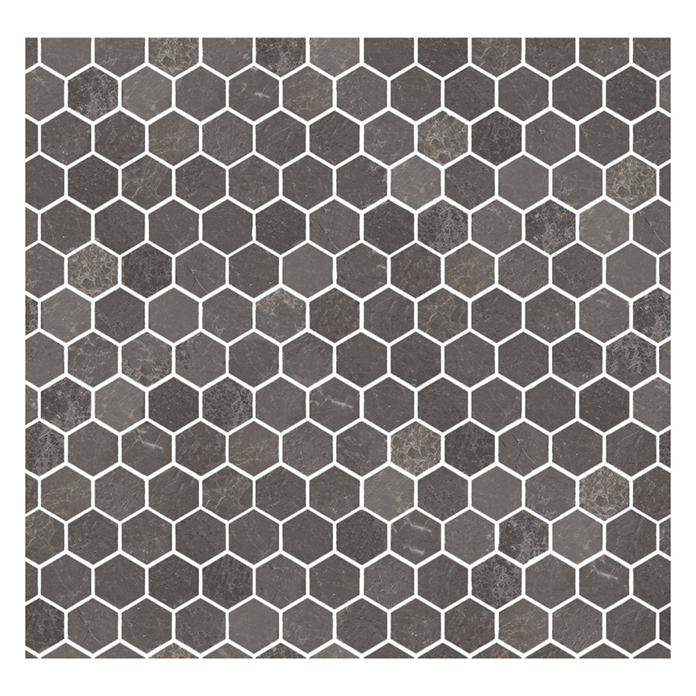 Marshalls Valmont Marble Hexagon Mosaic Tile 46x53mm- CTD Tiles